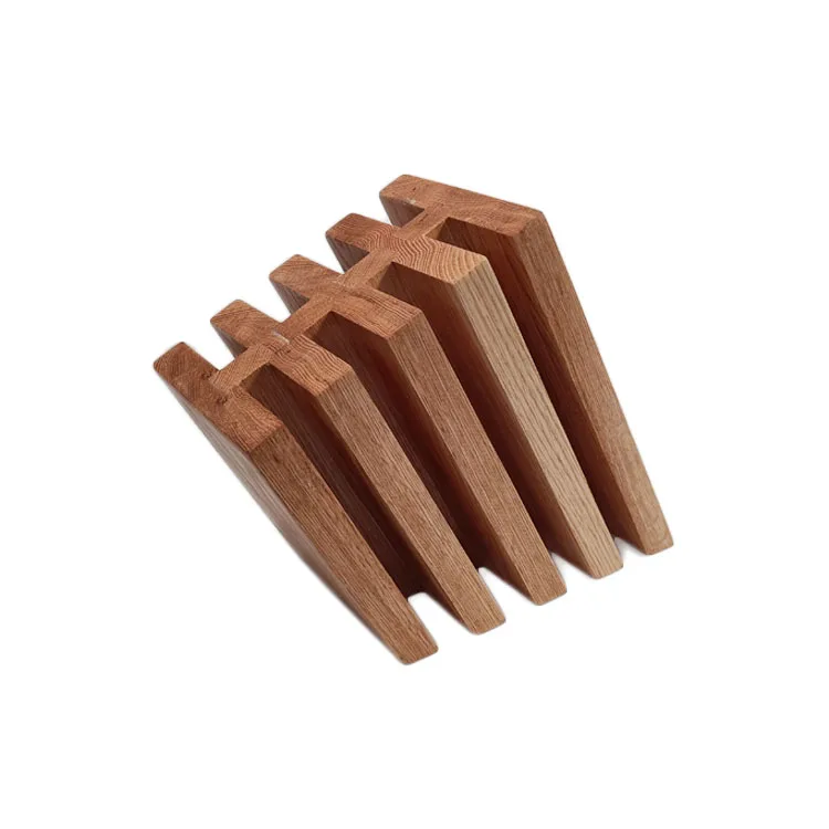 new design beech oak walnut wood magnetic knife block holder with strong power magnets kitchen wood knife holder