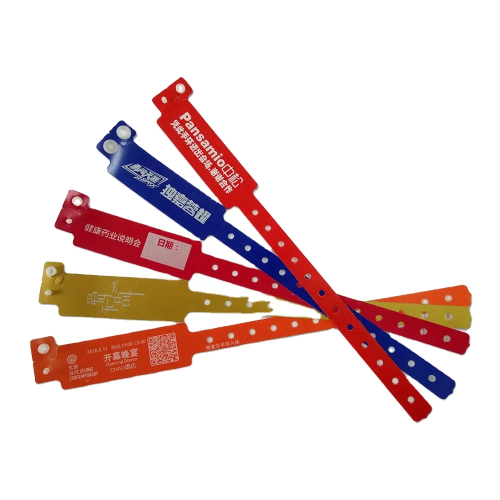 Custom One-off Synthetic Wrist Bands Club Admission VIP ID Bracelets Plastic Wristbands Bracelets Car Cute Plastic Lock