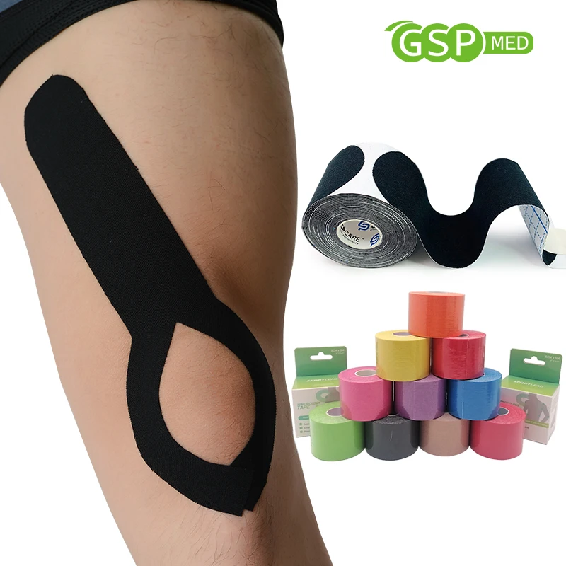 5cm*5m Hypoallergenic Glue waterproof Cotton Fabric High Quality Kinesiology Tape for Athletic Sport Tape