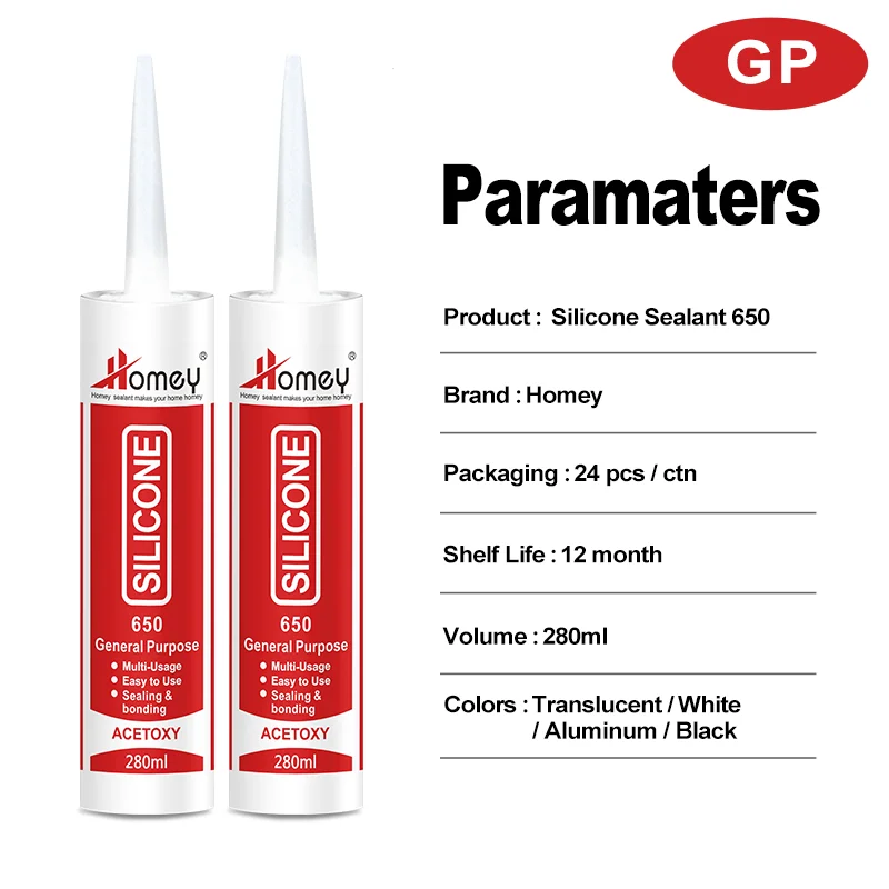 Homey 300ml gp acetic door windows silicone sealant Adhesive