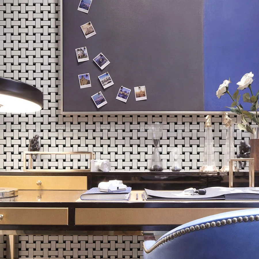 Foshan Thailand Factory China Classic Matte Glazed Ceramic Dog Bone Basketweave Mosaic Tile for Wall Floor Kitchen Backsplash