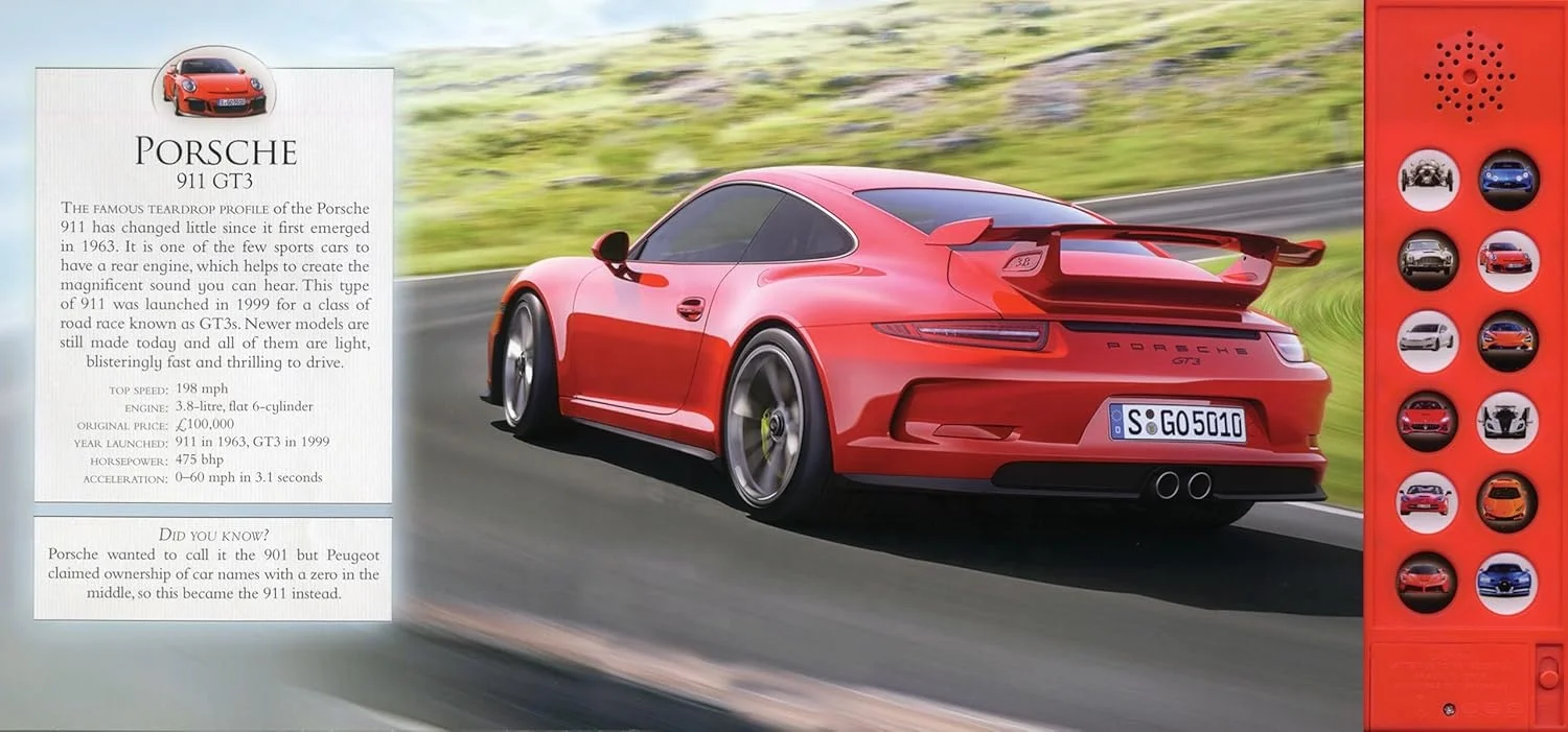 The Sound of Supercars children interactive sound book