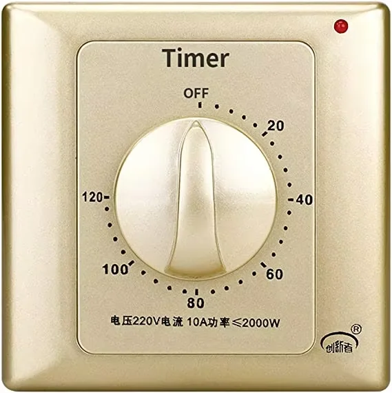 CXZTCL 30 min Gold Mechanical Timing Switch Energy saving spring loaded countdown timer for lamp, pump in wall type electromecha