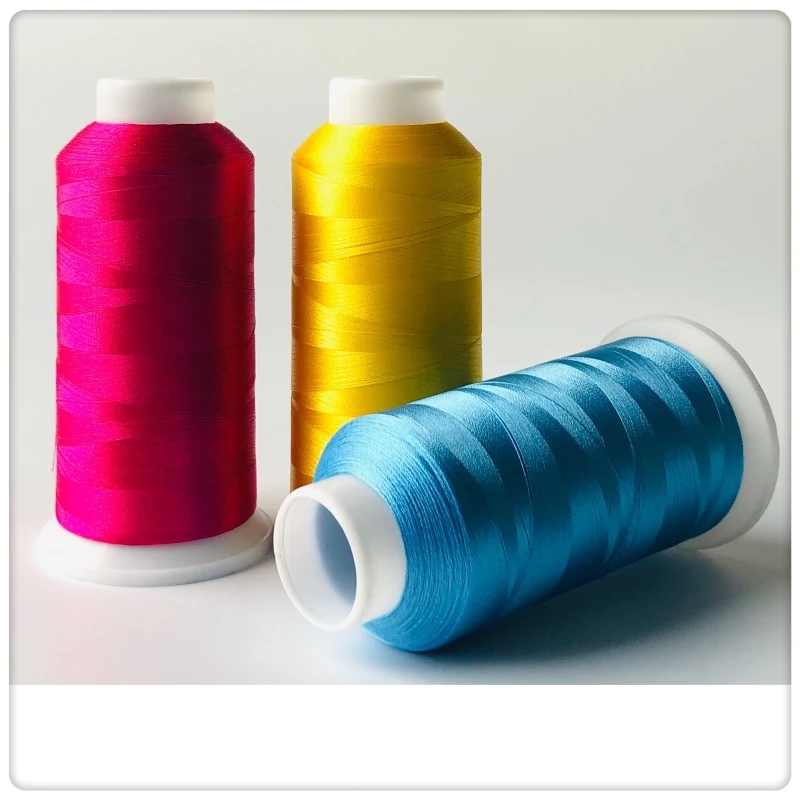 High Quality 108D/2 120D/2 Tex27 100% Polyester Continuous Filament Embroidery Machine Thread for Cap
