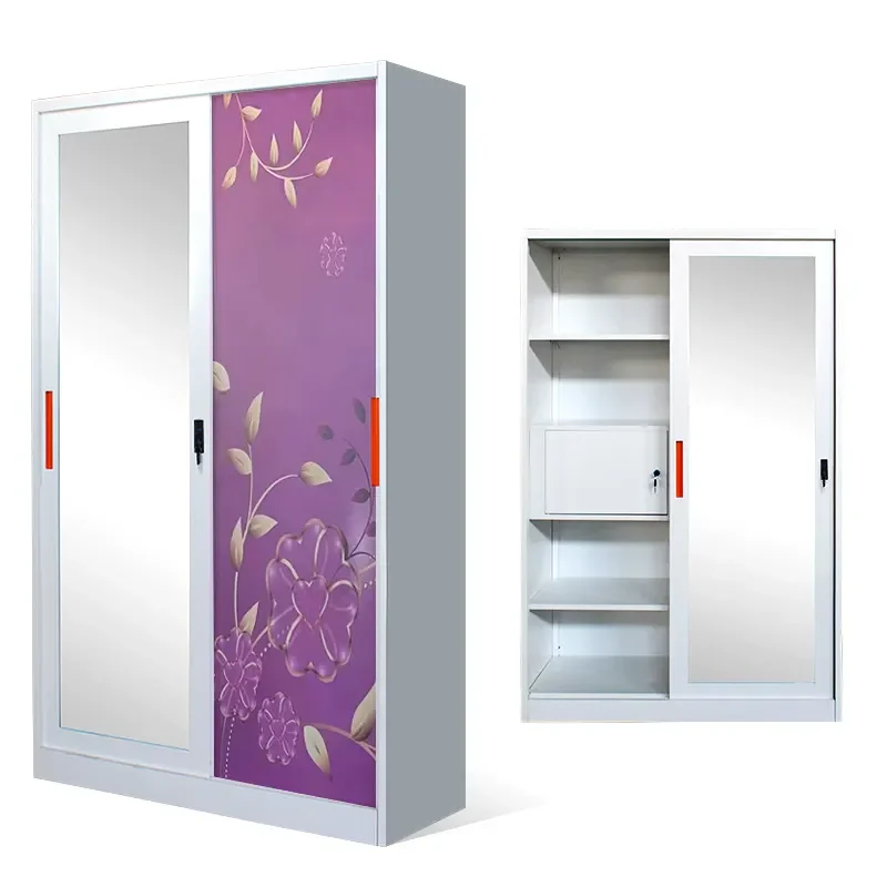 Steel steel  wardrobe almirah metal almirah with locker and mirror