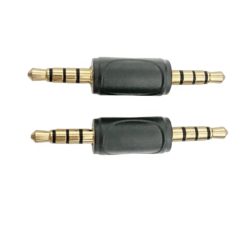
High Quality Gold Plated 3.5mm 4 Poles Audio Adapter Male To Male Audio Connector 