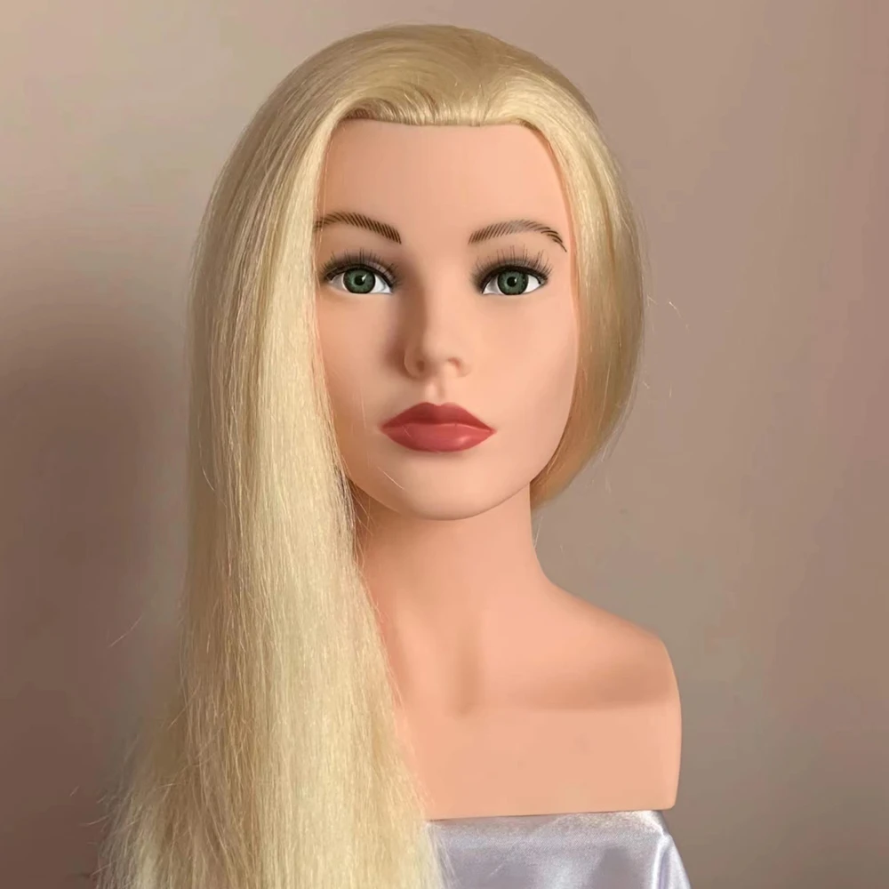 Mannequin Hair For Training Head Professional Styling Head 100% Heat Temperature Fiber Hair 24inch Long Thick Smooth Braid Train