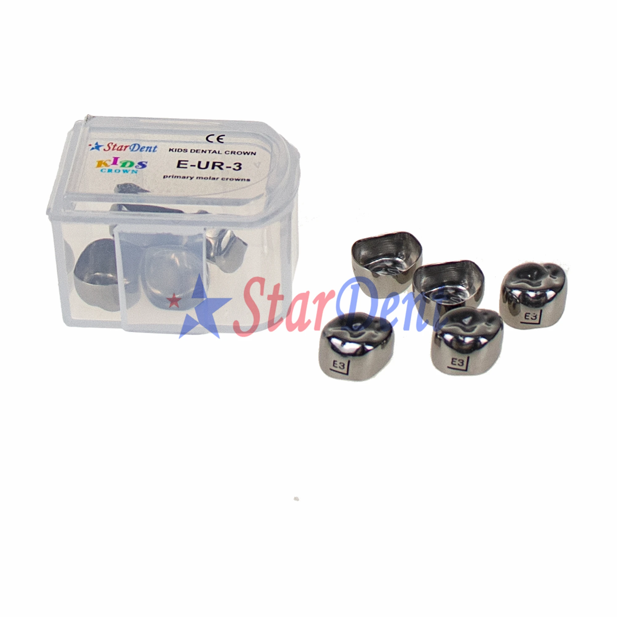 China Factory Direct Sale High Quality Dental Orthodontic Stainless Steel Temporary Primary Molar  Kids Crown