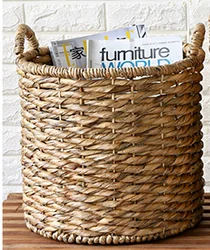 Китайский поставщик ручная работа круглая Соломенная Корзина контейнер для воды гиацинта цветов с ручками набор из 3