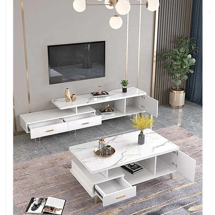 Modern Wooden factory  home dining room furniture set living room glass  TV Cabinets side coffee table sets