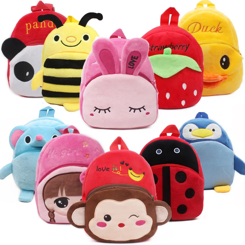 Fashion cute cartoon plush toy animal kids fashion bags 2021 kids bag for kids
