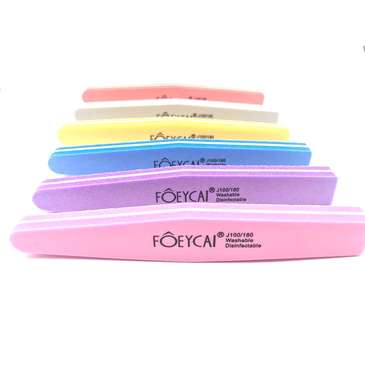 Wholesale professional portable 100 180 purple manicure nail files buffer block double sided emery board nail file
