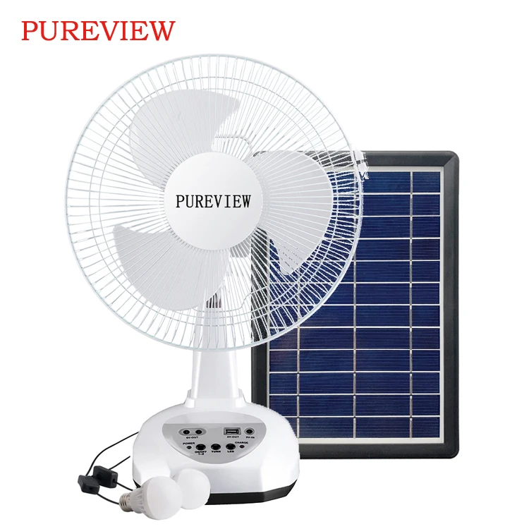 
Spot Wholesale electric fan 12 inch with power bank function solar powered rechargeable fan 