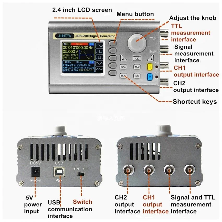 JDS2900 50M 50MHZ Portable High Precision Digital Dual-channel DDS Function /Arbitrary Waveform Signal Generator/Frequency Meter