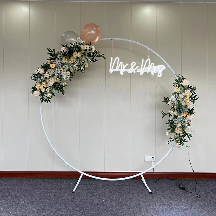 Event Backdrop Round Metal Arch Wedding Circle Gold Ballon Arch Stand Round Background
