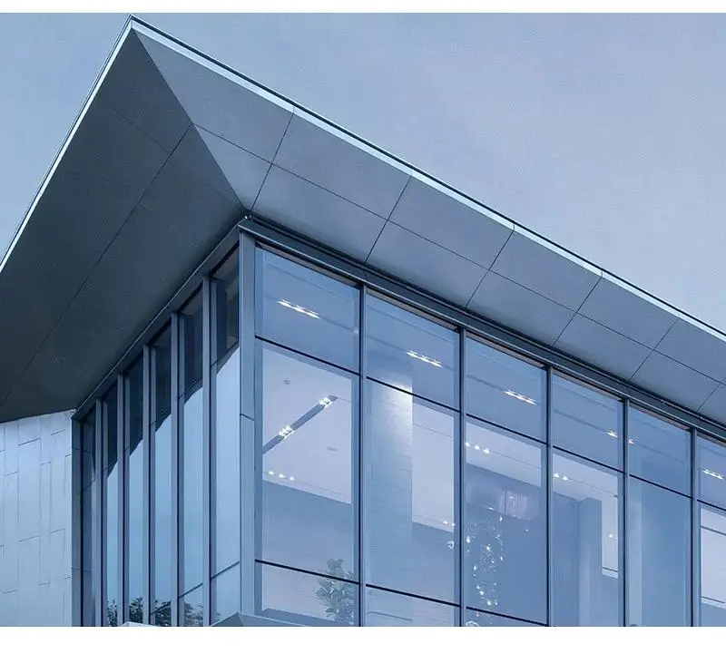Aluminium Facade Panel Frameless Commercial Glass Curtain Wall System Mall Hospital Outdoor Hotel Durable Metal Steel