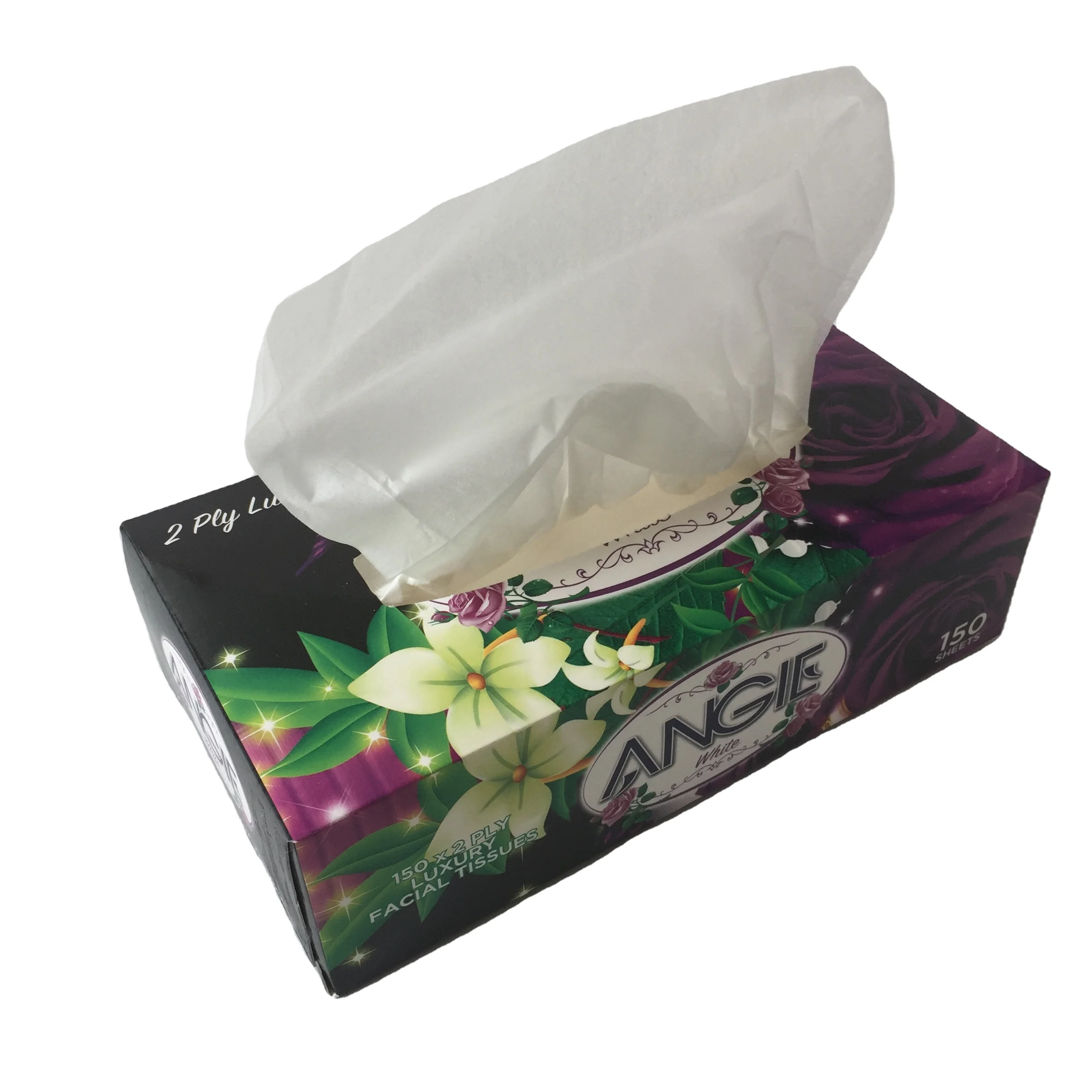 Wholesale Hygienic 2 Ply Box Wood Pulp Facial Tissue Paper
