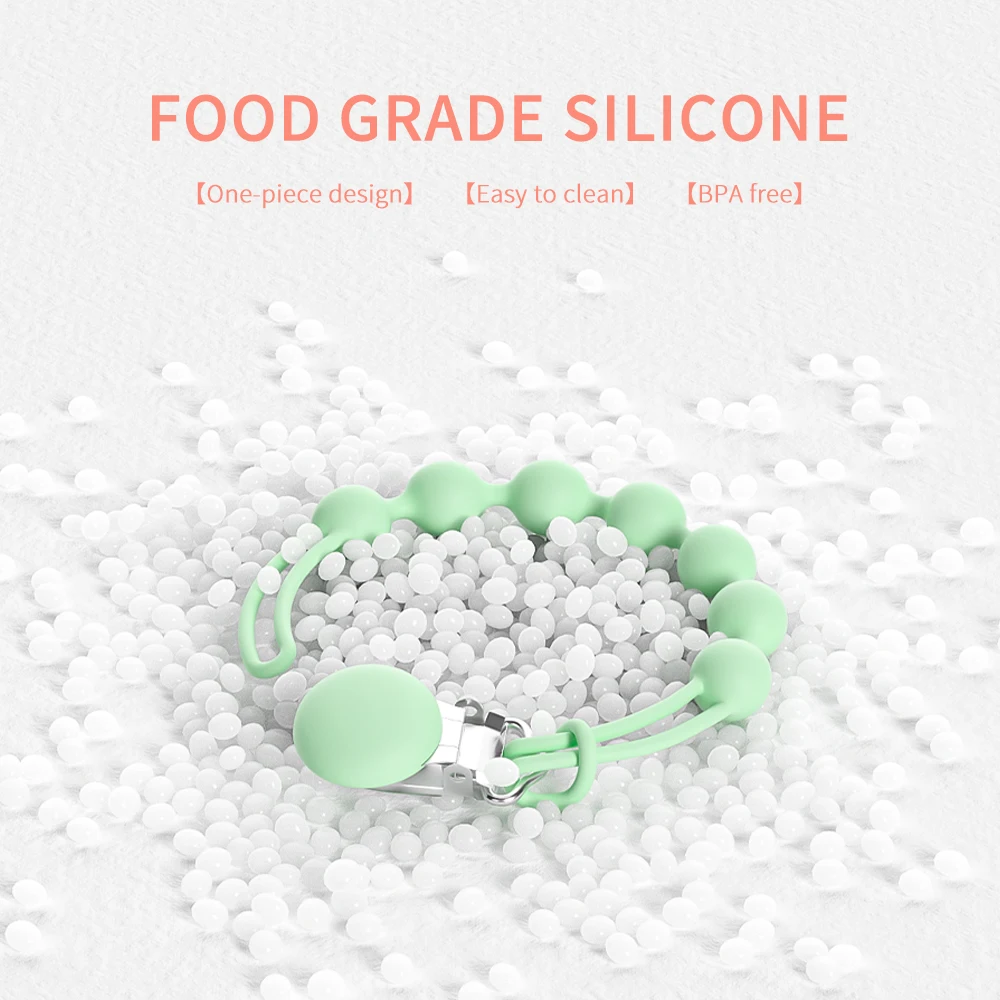 Pacifier clip holder silicone anti-drop chain baby teething toys easy  clean chewable silicone baby pacifier clip