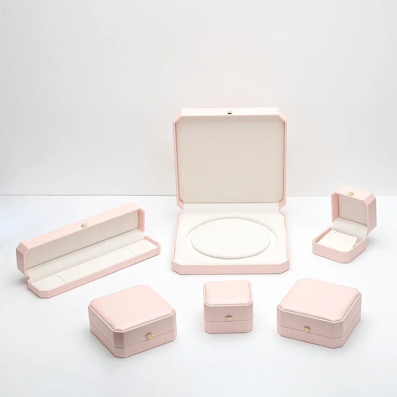 Wholesale Custom Logo Leather Jewelry Box Luxury Earring Bracelet Necklace Ring Box Jewelry Packaging Box