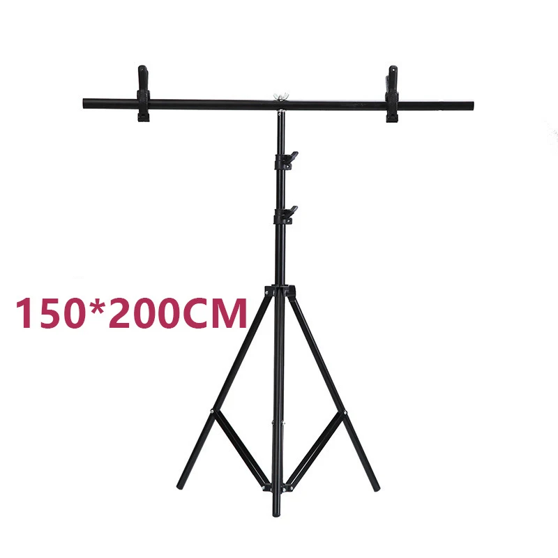 Customized Beiyang 6.6*6.6ft T-shape Photography Backdrop Stand With 4 Clips For Commercial Portrait Product Photo Video Shoot