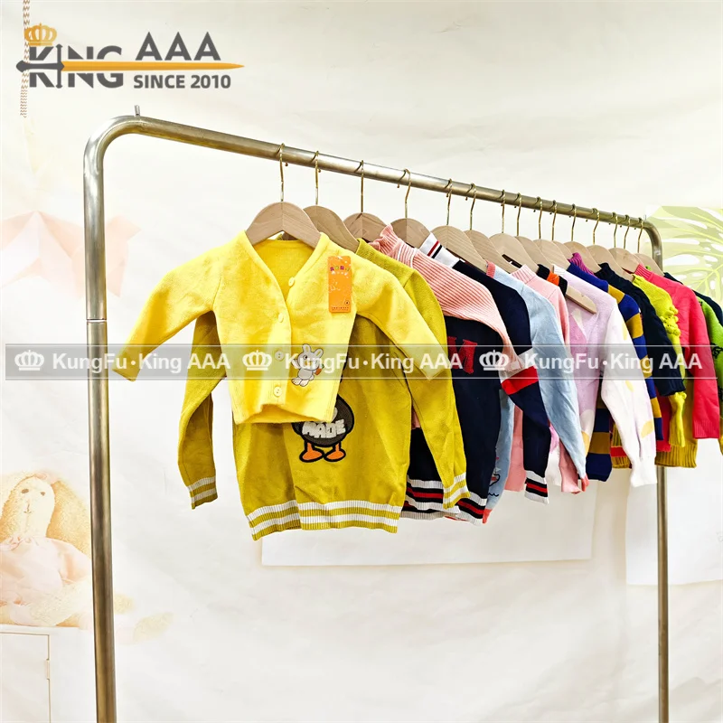 2024 Wholesale Price Winter Sweater Baby Cotton Knitted Sweater Bales Second Hand Clothing Kids Winter Wear Casual Children