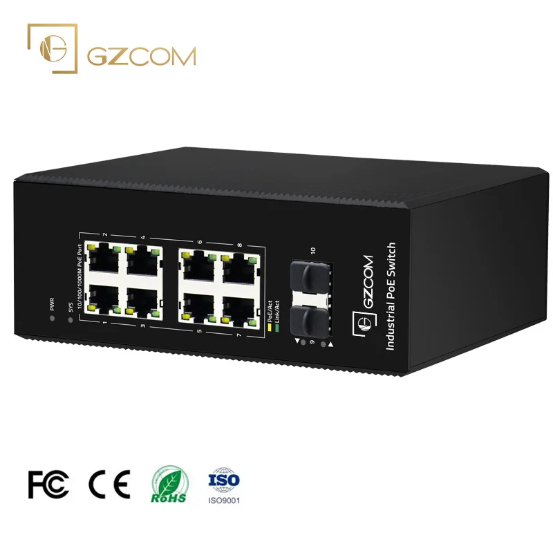 Hot Sale PoE Switch 8 Ports Gigabit L2 Managed Industrial Network PoE Switch with 2 2.5G SFP
