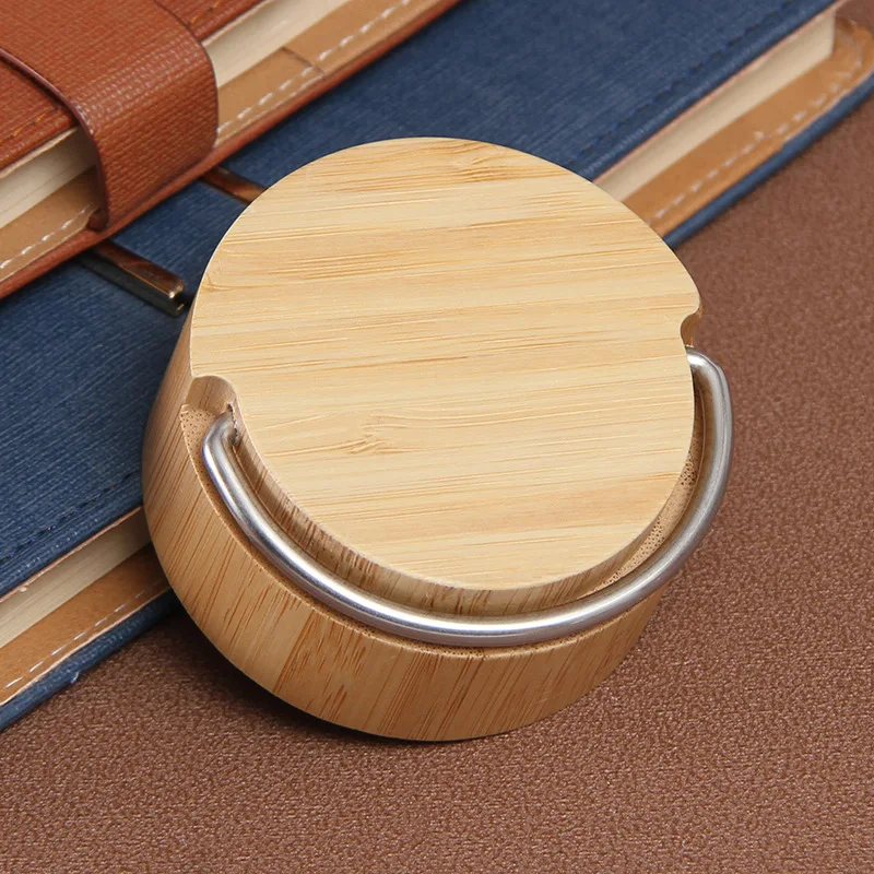 Bamboo Stainless Steel Bottle Austin 304 With Lid Double Wall Insulated Thermos Logo Customization Water Bottle