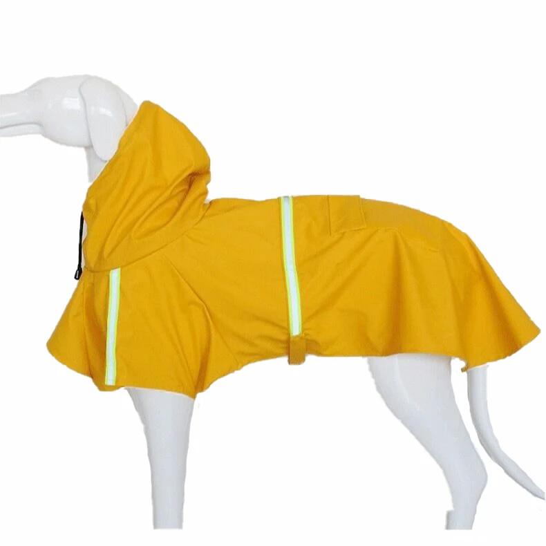 Suppliers Go out in rainy season reflective stripe Dog Raincoat rain proof dog hood poncho