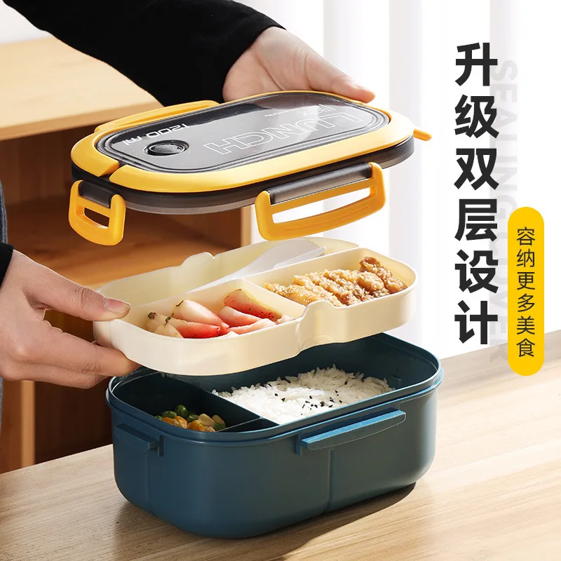 pp plastic portable sublimation microwave safe children office bento leakproof handle Large Capacity 1200ml insulated lunch box