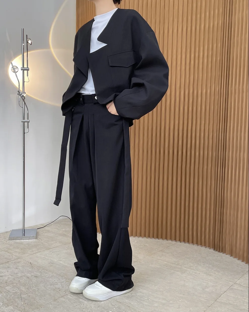 Women Coat Asymmetry Bandage Short Khaki Black Coats And Jackets Women Irregular All Match Loose Casual Coat Top