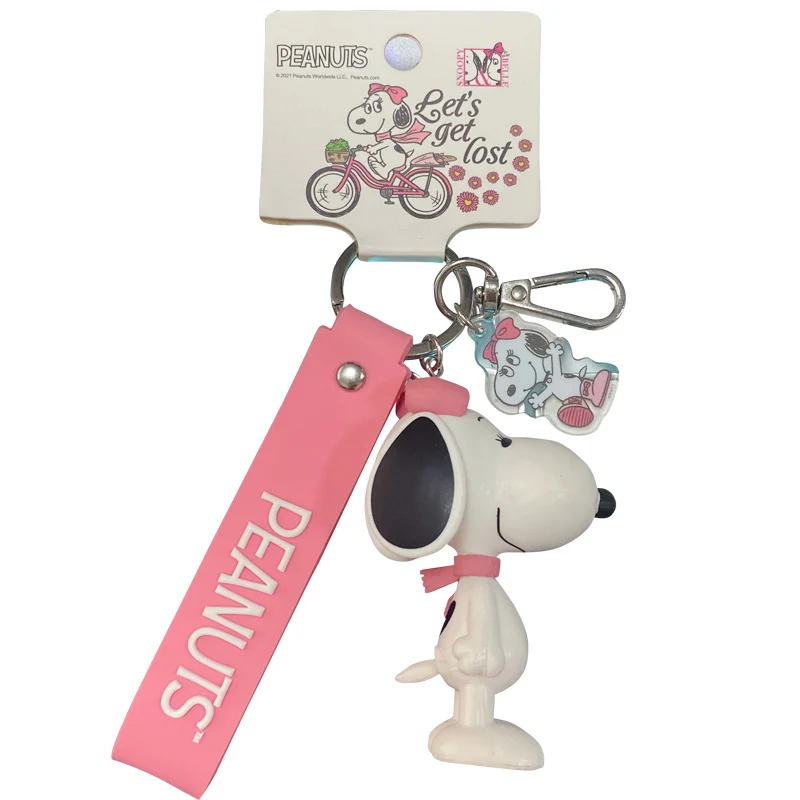 Baimao Genuine 2023 new cartoon Charley Dog doll key chain  Creative rubber 3D Snoopy Pendant PVC dog key ring