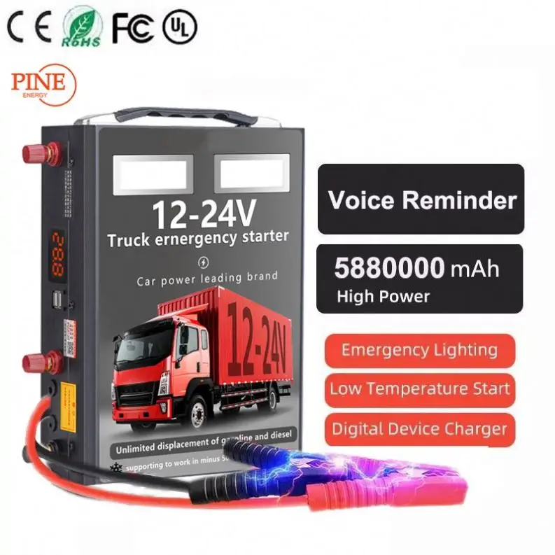 12 24 Volt Car jump starter 458000mAh Portable Power Bank Emergency Tool Battery Booster truck Jump Starter for heavy duty truck