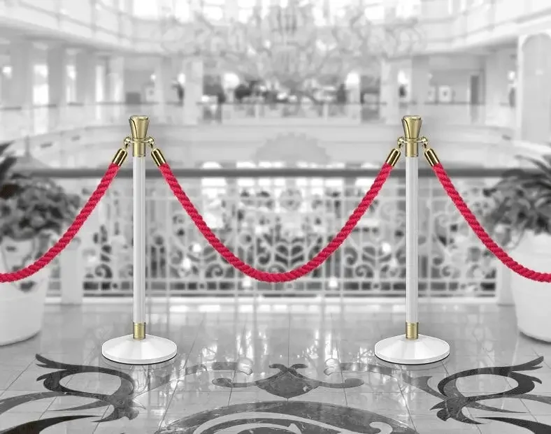 Low Price Barrier Red Carpet Poles Bank Rope Queue Line Stand Rope Velvet Velour VIP Crowd Control Queue Line