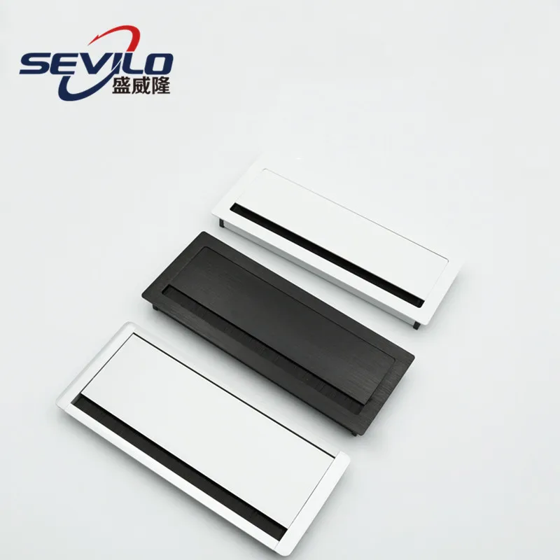 Оптовая цена 130x300 мм Прямоугольный кабель современный алюминиевый сплав с хромированной отделкой для офисного стола мебели дома и отеля