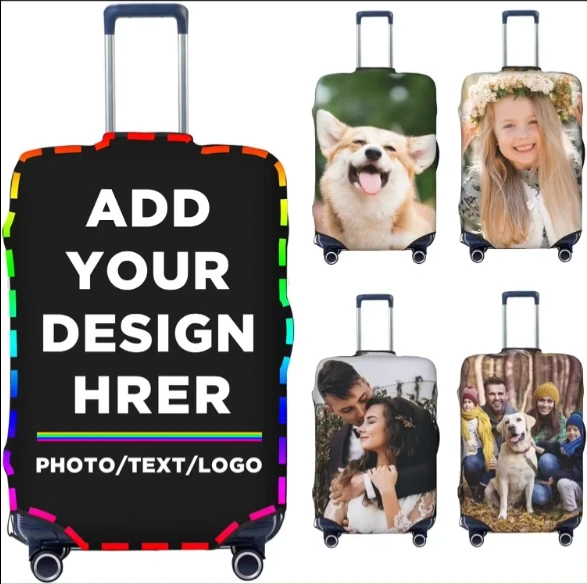Wholesale waterproof suitcase cover travel luggage protector cover with custom logo