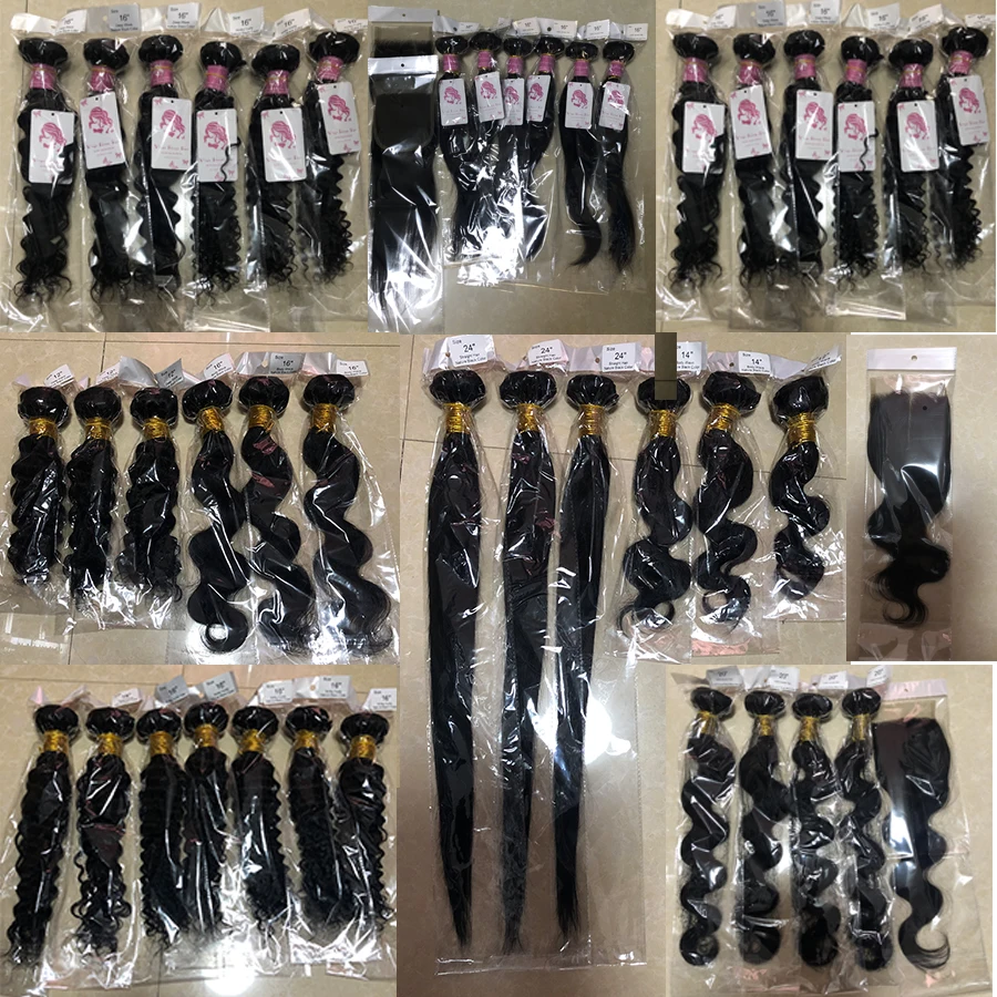 
8-40 Inches Wholesale Raw Virgin Hair Vendors Cheap Unprocesed Brazilian 100% Straight Human Hair Bundles with Lace Closure 