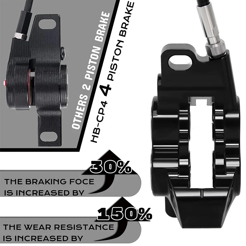 BUCKLOS bicycle 4 piston hydraulic disc brake oil pressure front and rear mountain electric bicycle brake