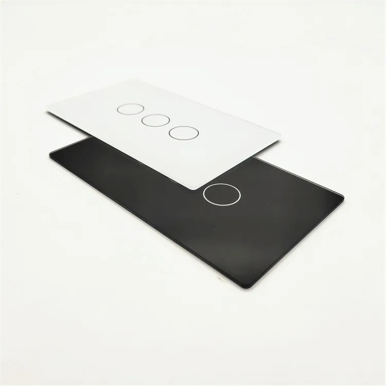 OEM 1.8mm-4mm Tempered Glass for Electrical Light Smart Touch Switch /Socket Panel glass with silk screen printing