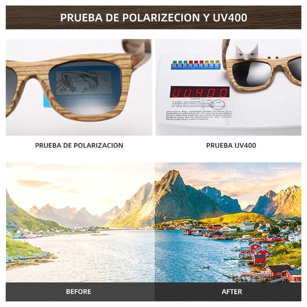2022 premium eco-friendly custom zebra wooden sunglasses polarized lens