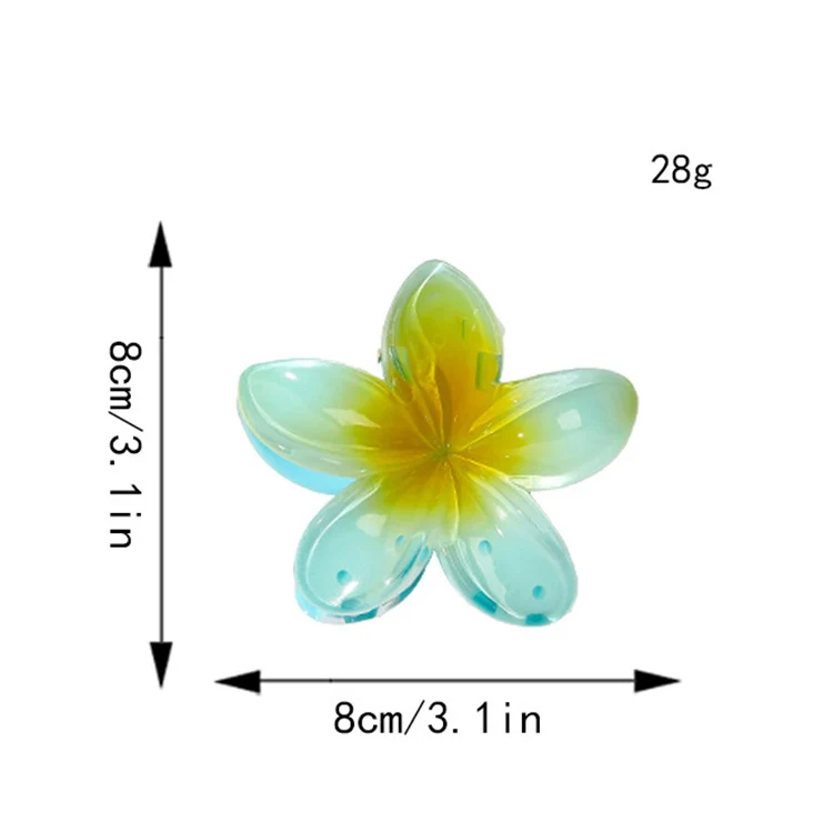 Wholesale Summer Beach Vacation Beautiful Plumeria Flower Hair Claws Women Hibiscus Hawaiian Frangipani Hair Claw Clip