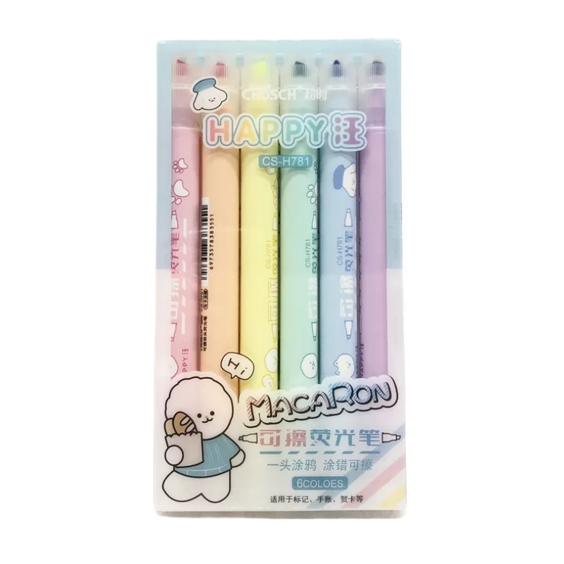 Erasable highlighter double head design graffiti highlight mark eye-catching pen