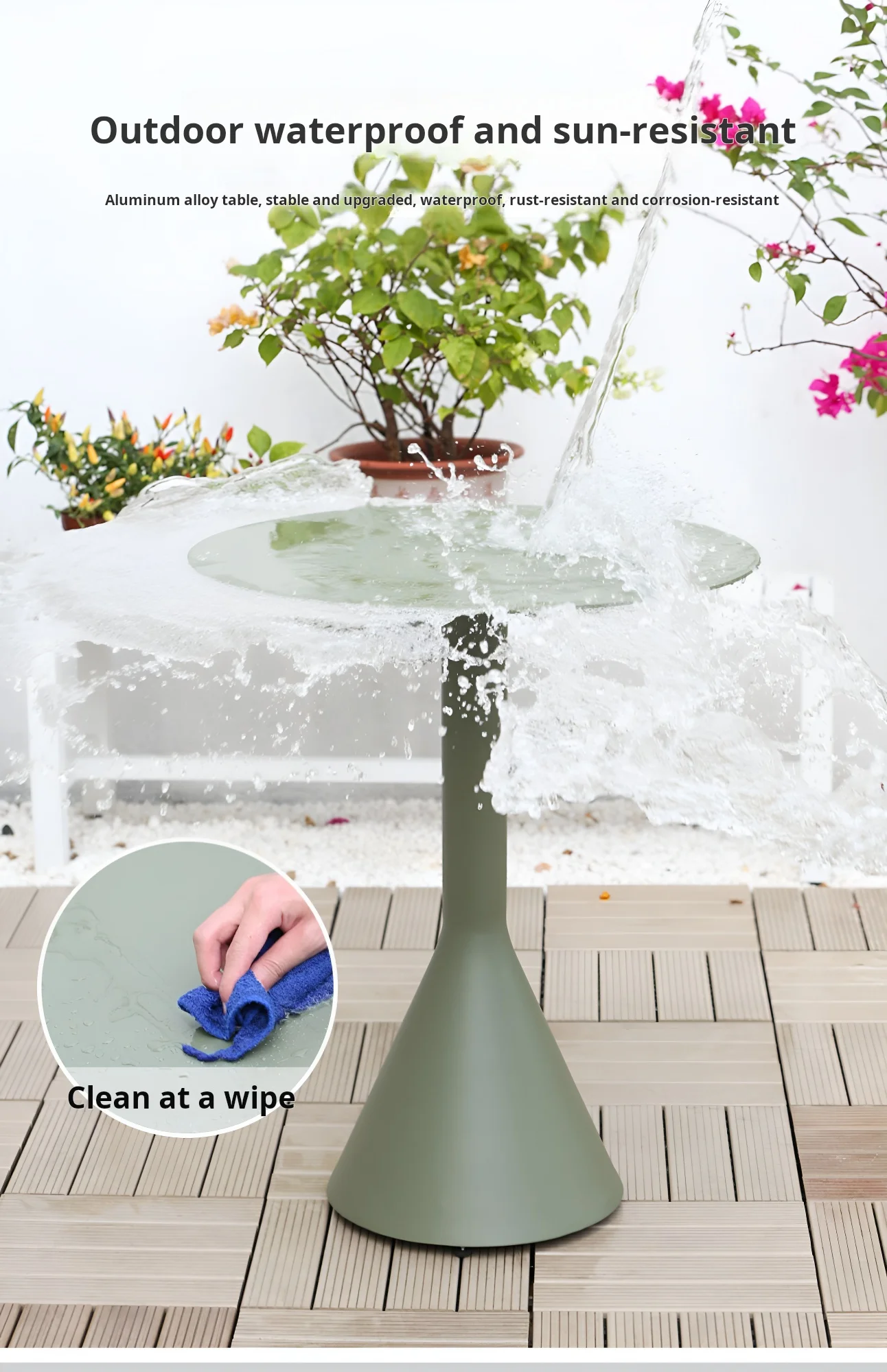 5pcs Gardentable and Chair Outdoor Metal Table Chair Garden Furniture Aluminium Table and Chair Sets Aluminum Contemporary