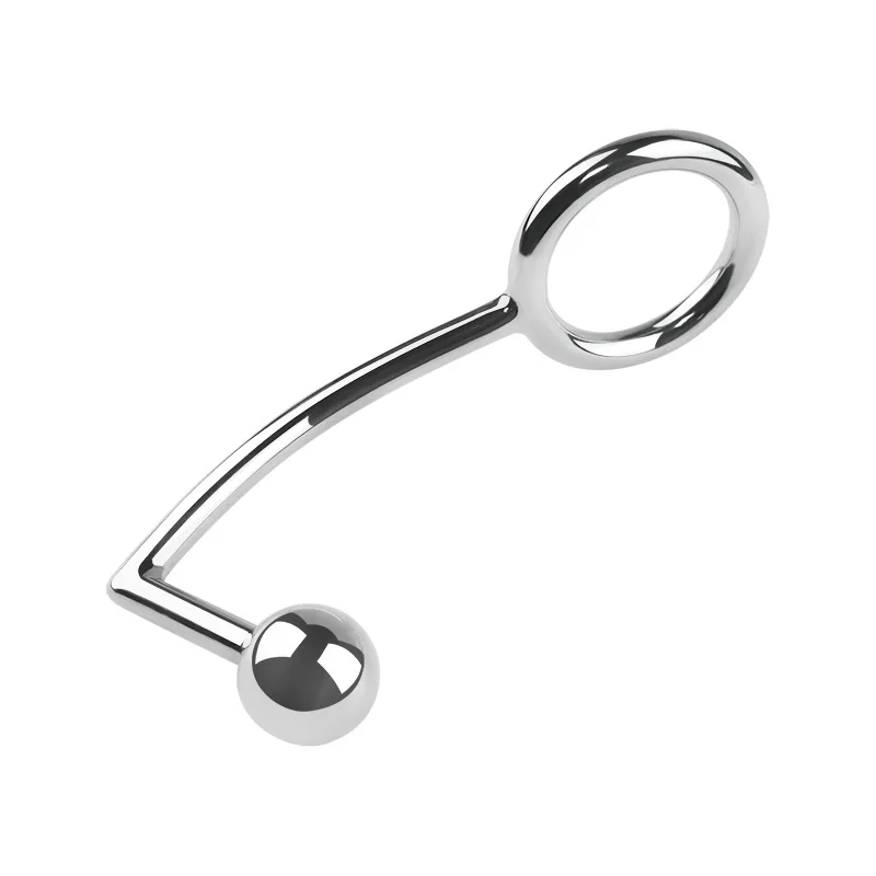 Stainless Steel Metal Anal Hook with Penis Ring For Male