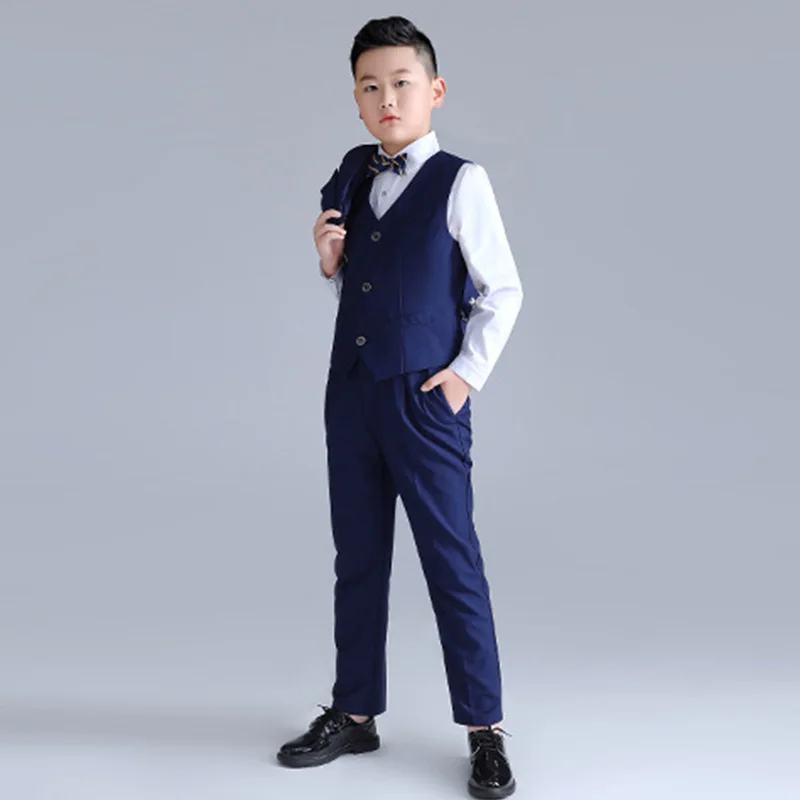 New high quality handsome overalls three-piece large size party suits for fat boys