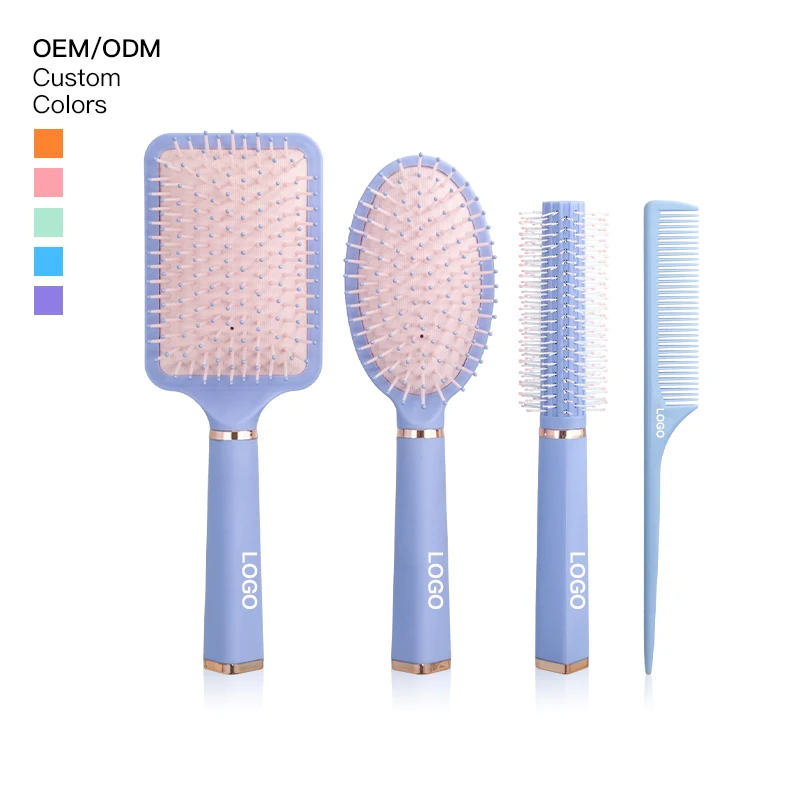 Travelling Professional hair salon Air Cushion rubber paint Paddle detangling Hair Brush set Hair Comb And Brush Set