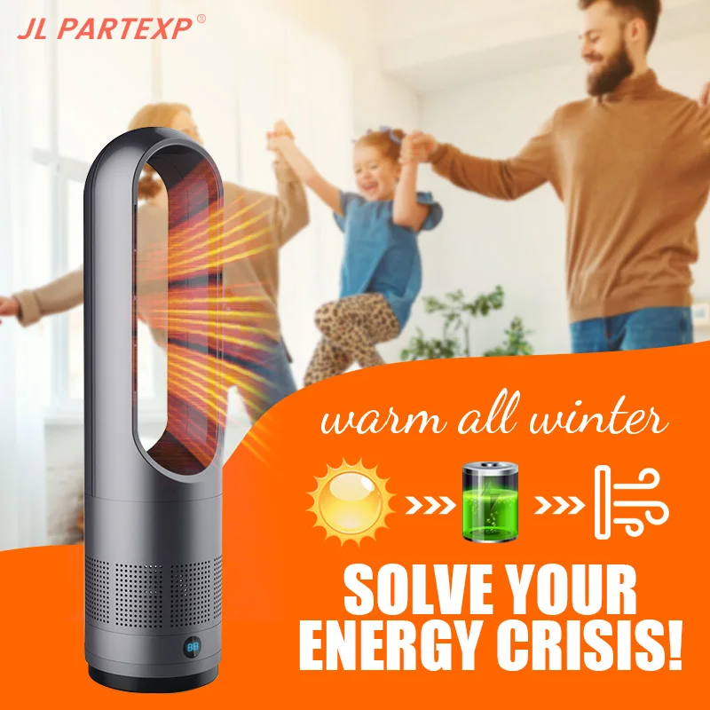 Cooling and Heating Dual-purpose Bladeless Fan Silent Fan Heater Low Consumption for Room Portable Electric Heating Wholesale