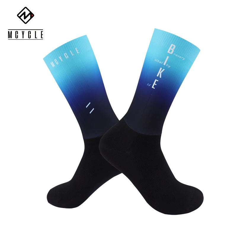 MCYCLE Quick-Dry Aero Sports Socks Custom Logo Breathable Anti-Bacterial Bicycle Socks with OEM Print for Cycling