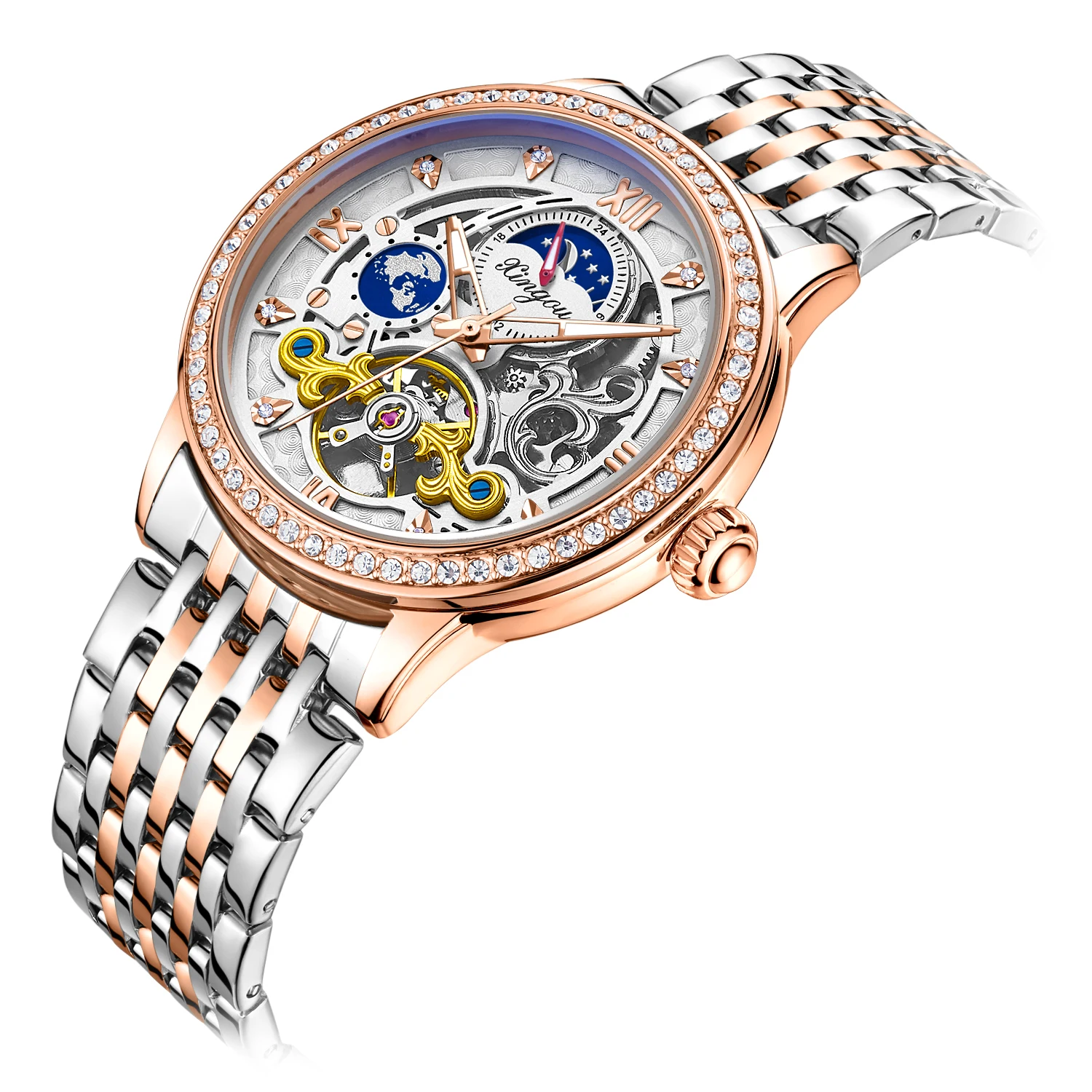 Automatic Tourbillon Mechanical Man Watch Luxury Men Waterproof High Quality With Diamonds Automatic Watch Business