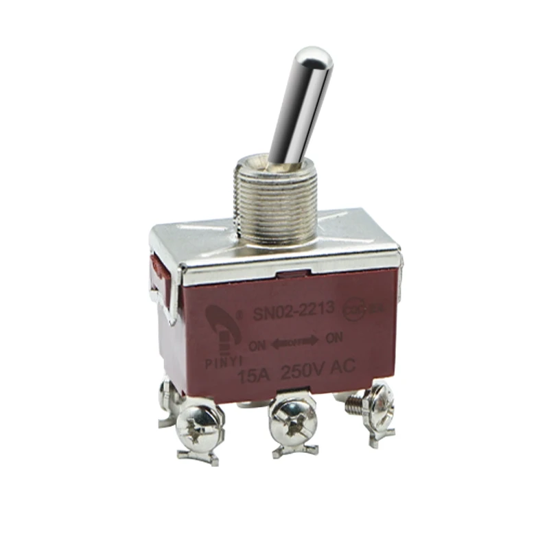 15A 250V   On Off On  6Pin switch  Screw Terminal 3 Way Latching  dpdt Toggle Switch