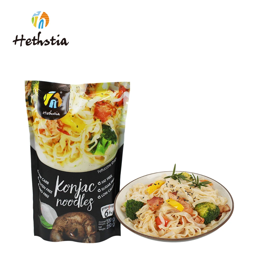 Non-Gmo Konjac Noodle Dietary Fiber Zero Carb Konjac Noodle Shirataki Fettuccine Fresh Noodles